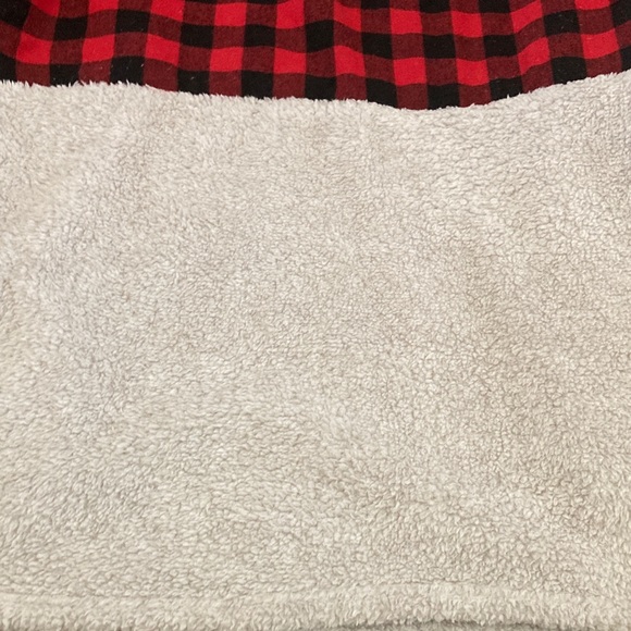 Cozy Red and Black Plaid Sherpa Sweatshirt (Handmade) - Picture 3 of 7
